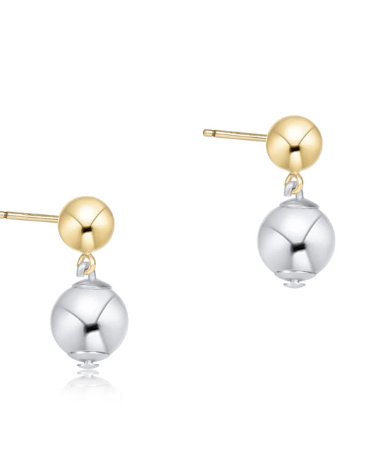 Classic 8mm Ball Drop Stud- Mixed Metal