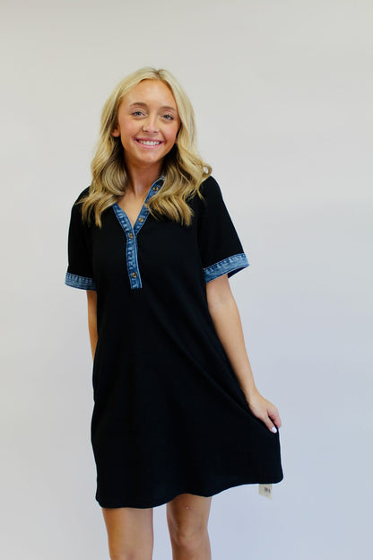 The Noir & Denim Mini Dress