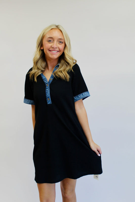 The Noir & Denim Mini Dress