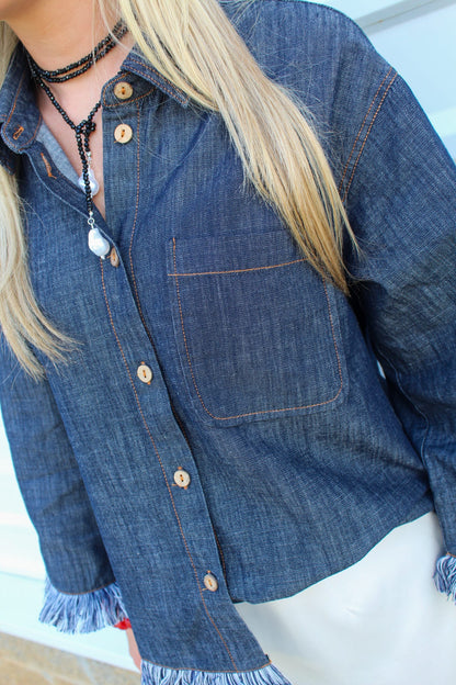Fringe Benefits Denim Top