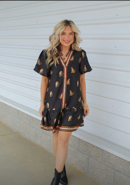 Lexa Puff Sleeve V-Neck Dress