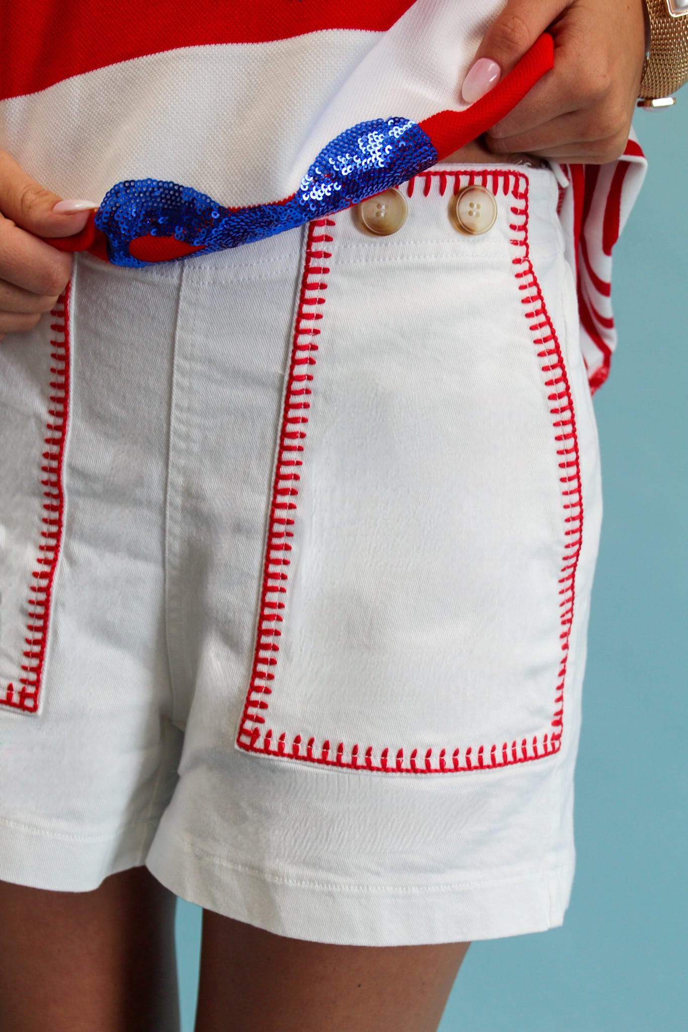 Strawberry Stitched Shorts