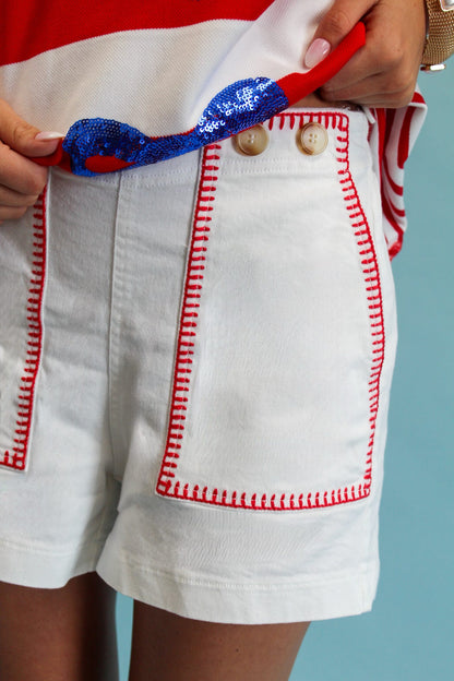 Strawberry Stitched Shorts