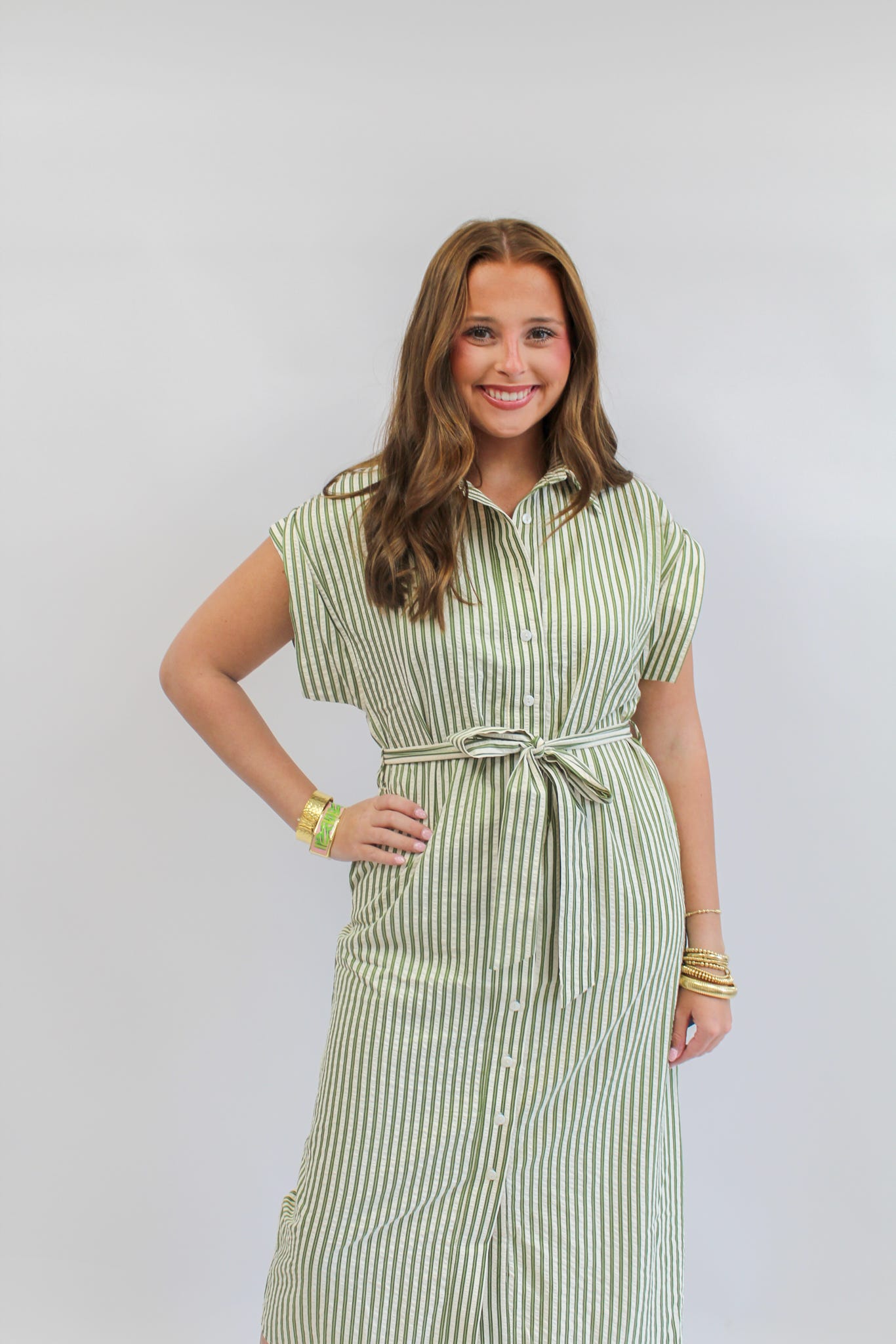 Gianna Button Up Striped Dress