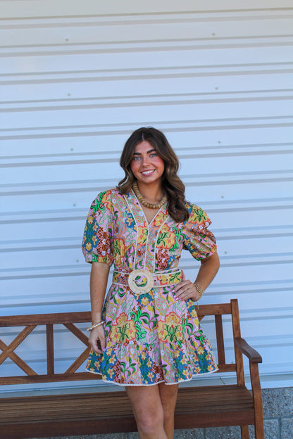 Sunlit Flora Mini Dress