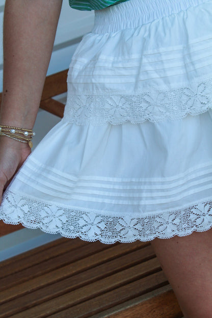 Love me Laceless (White) Skirt