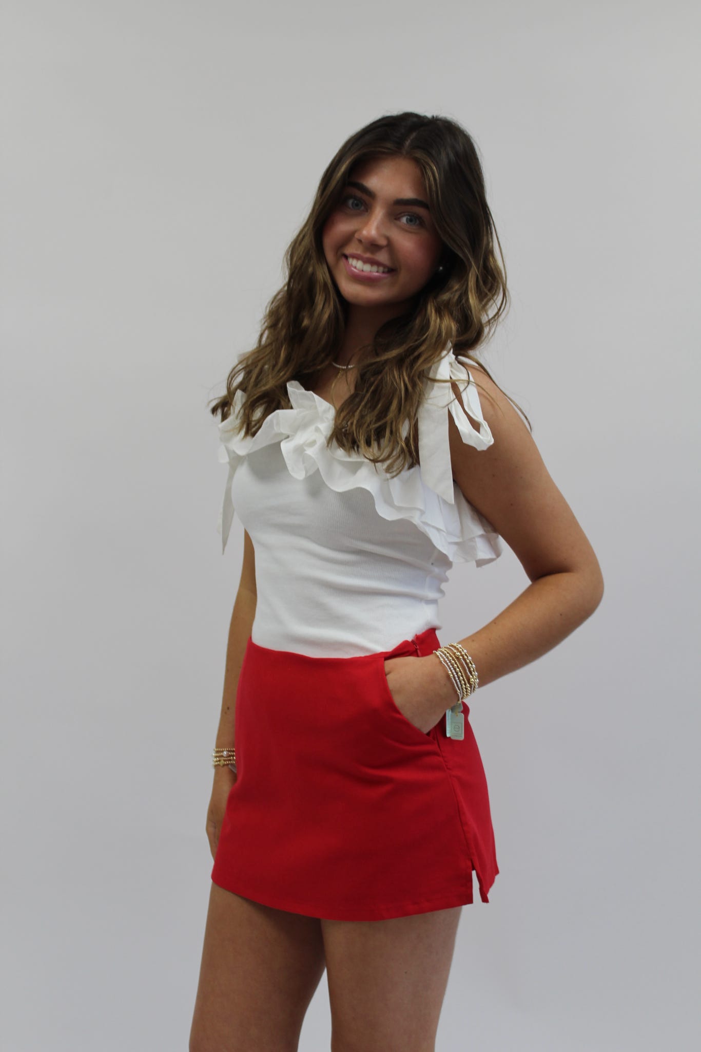 Uptown After Dark Red Skort