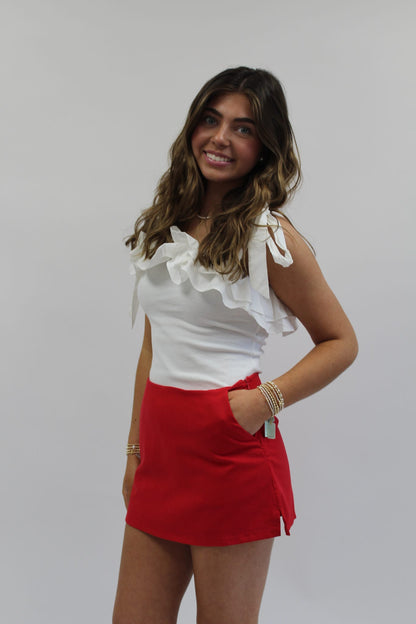 Uptown After Dark Red Skort