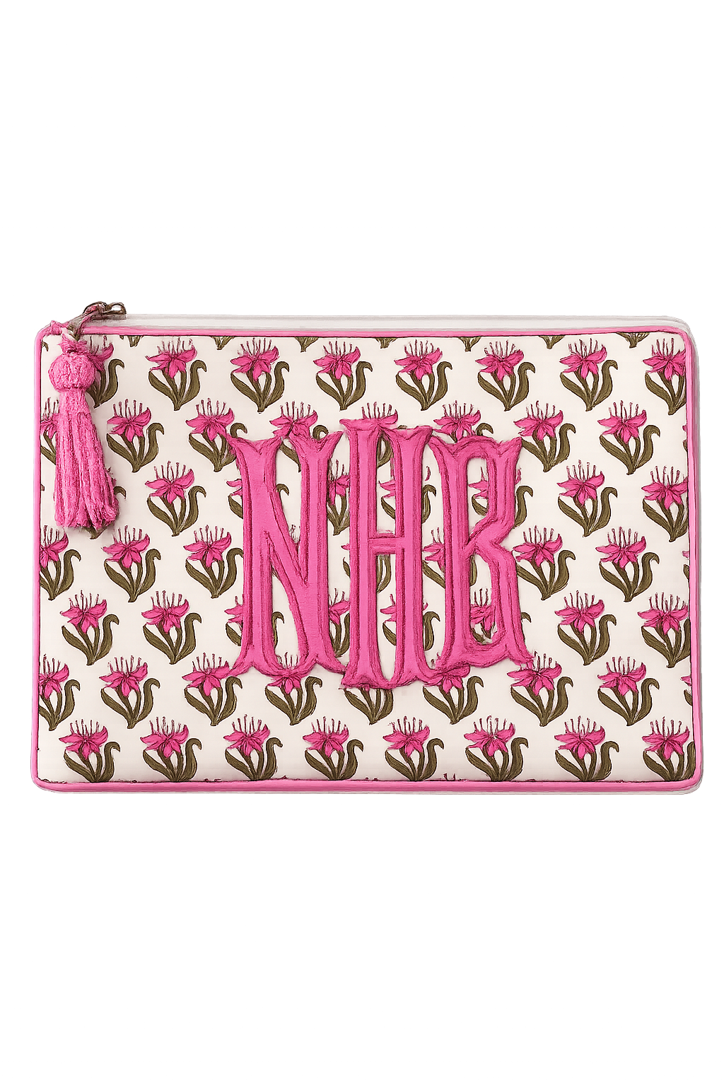 English Garden Monogrammed Clutch Bag