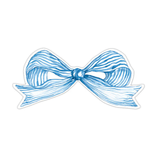Blue Striped Bow Die-Cut Accents