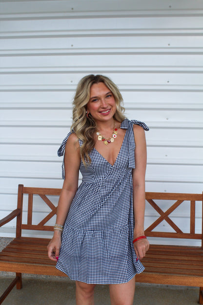 Tie It Sweet Gingham Mini Dress