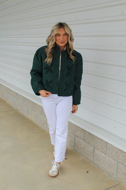 Luna Velvet Flower Quilted Jacket