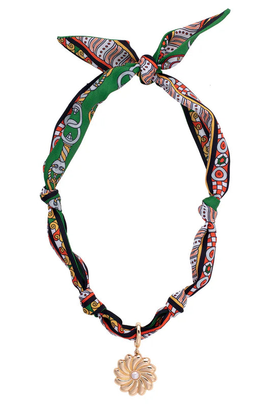 Gertrude Pearl Flower Scarf Necklace