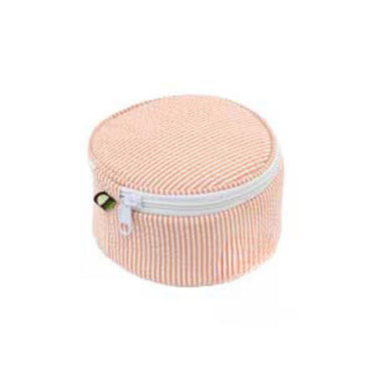 6" Orange Seersucker Button Bag