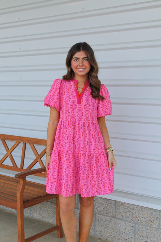 Mini Dress Kinsley Heirloom Vine Pink