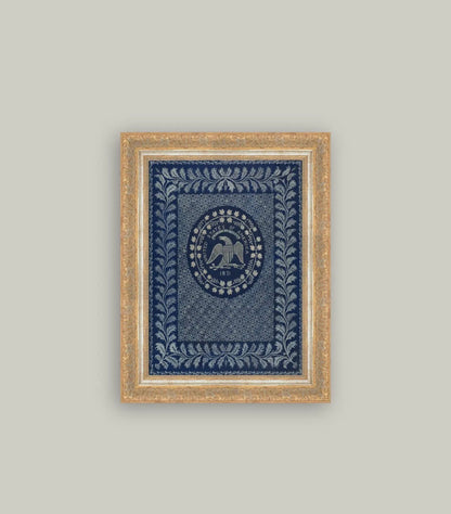 America in Blue Framed Art 7x9
