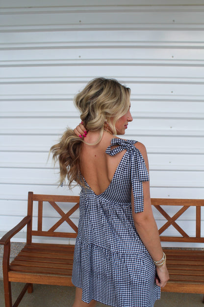 Tie It Sweet Gingham Mini Dress