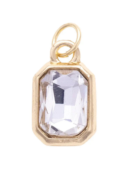 Emerald Cut Rhinestone Charms