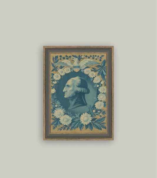 Portrait Wreathed in Blue Framed Art 4x6