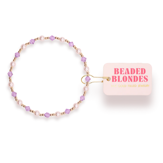 Light Purple Pearl June Bracelet Extended