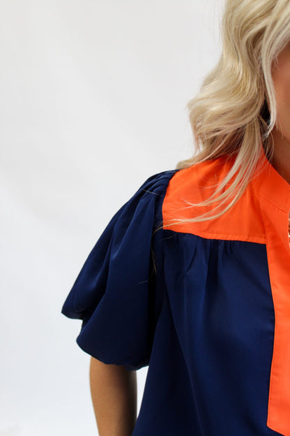 Everyday Favorite Top- Navy/Orange