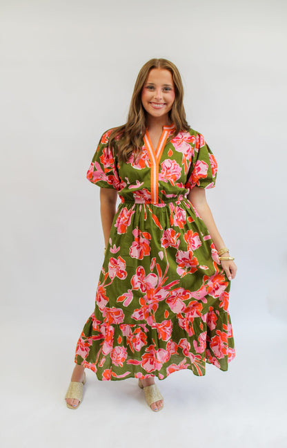 Farah Puff Sleeve Floral Dress