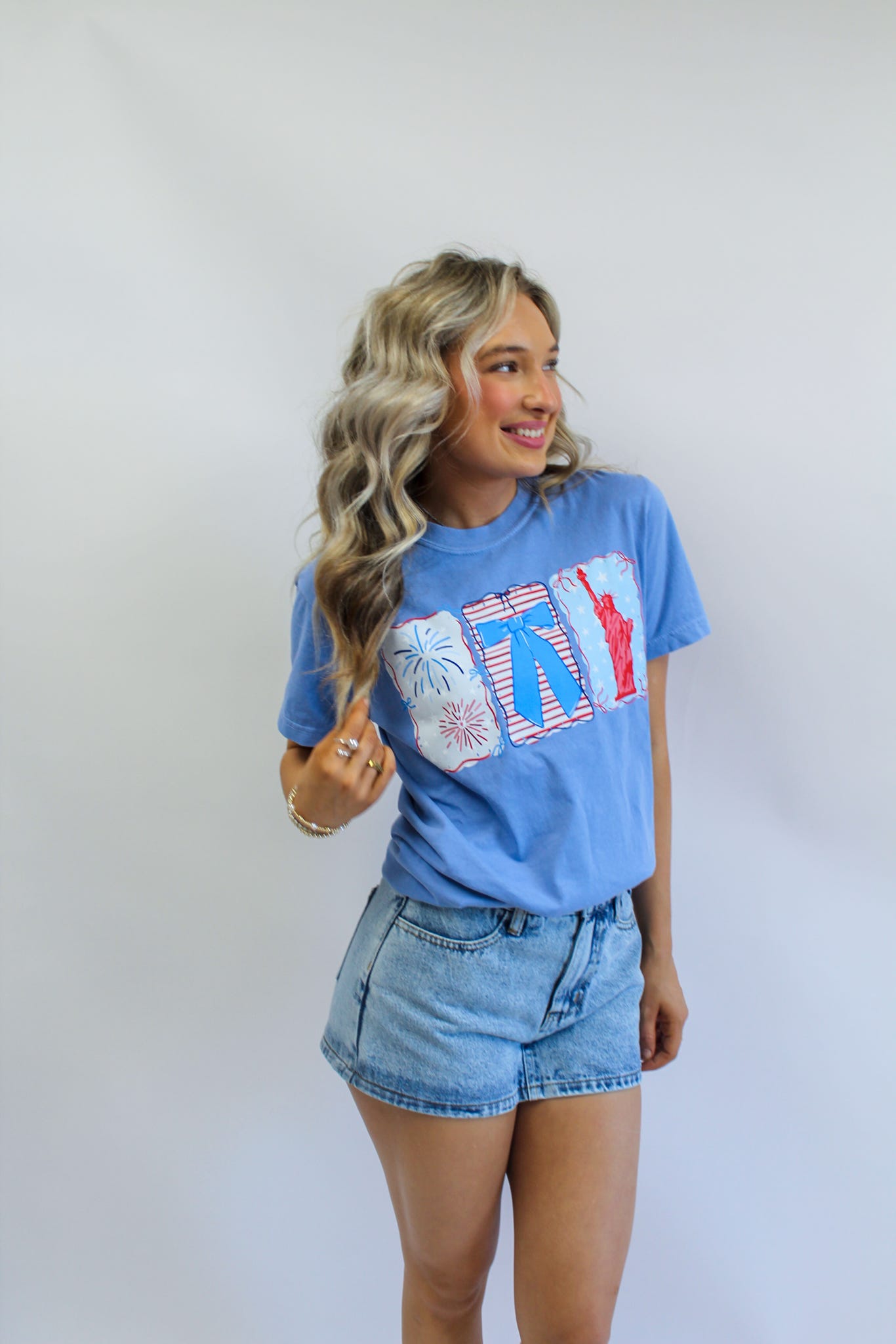 Ribbon Liberty Stamp Tee Top