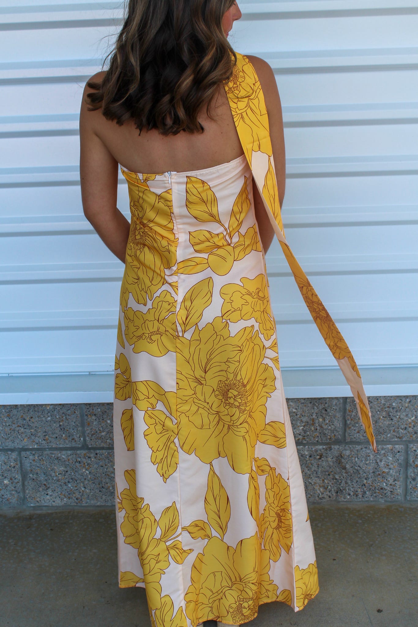 Golden Hour Bandeau Maxi Dress with Neck Scarf