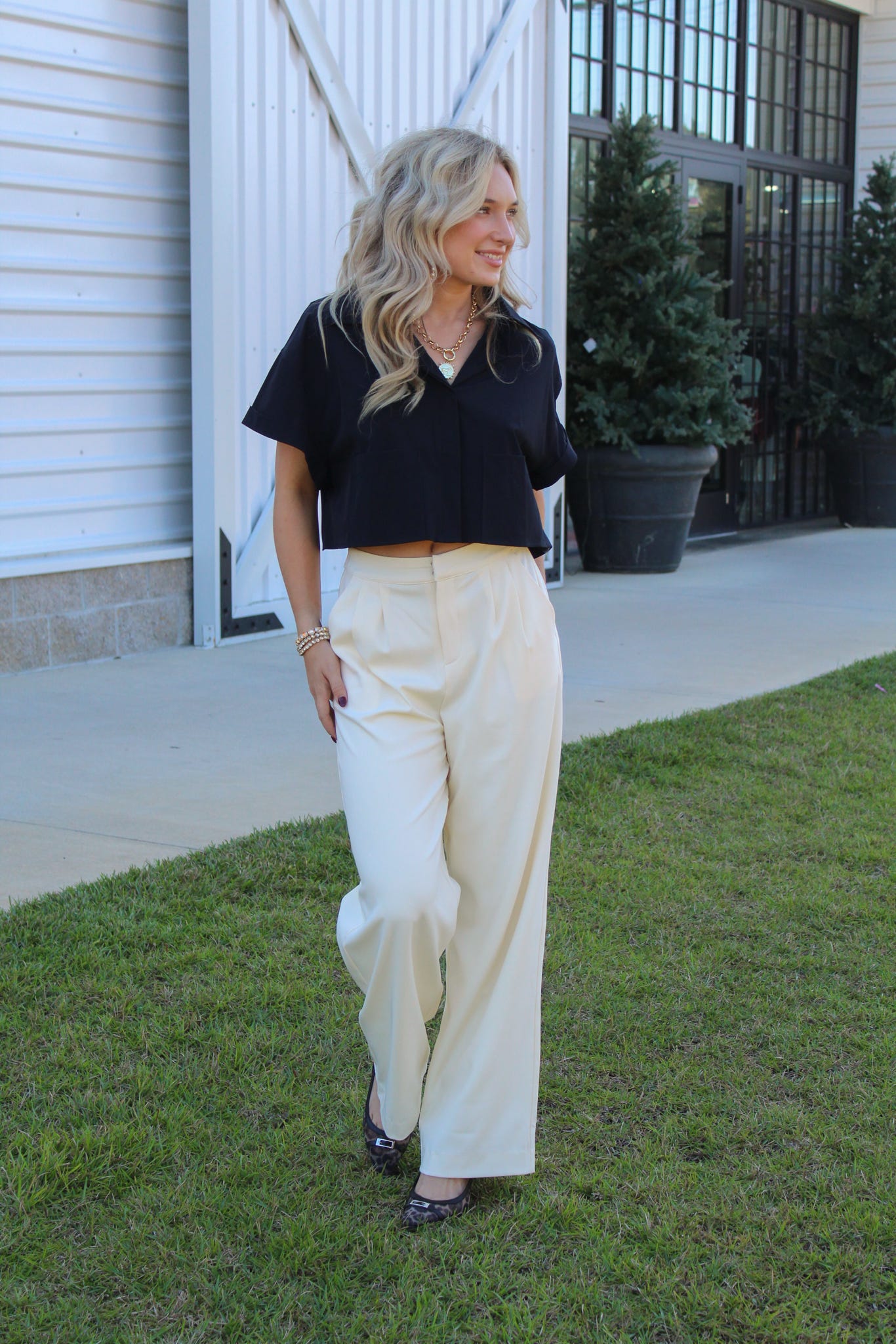 Midday Latte Pleated Pants