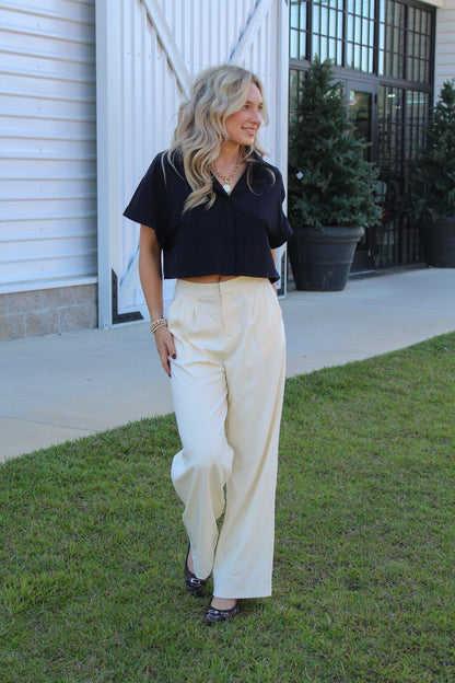 Midday Latte Pleated Pants