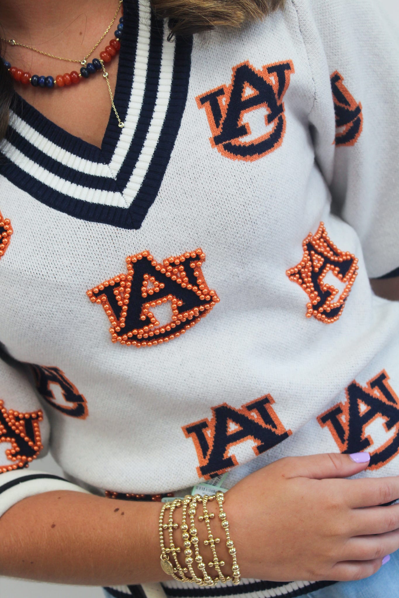 AU Small Logos Faith Sweater