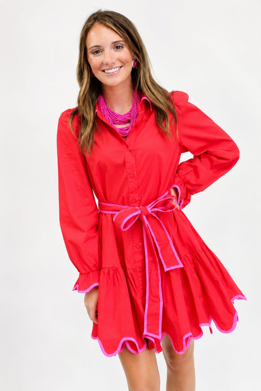 Cherry on Top Scalloped Mini Dress