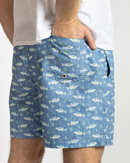 Men's Angler Swim Trunks Blue/Aqua