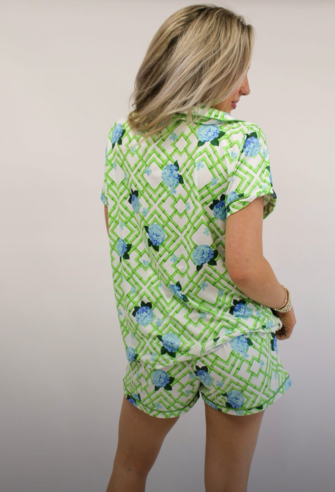 Hannah Pajama Set: Hydrangea Bamboo