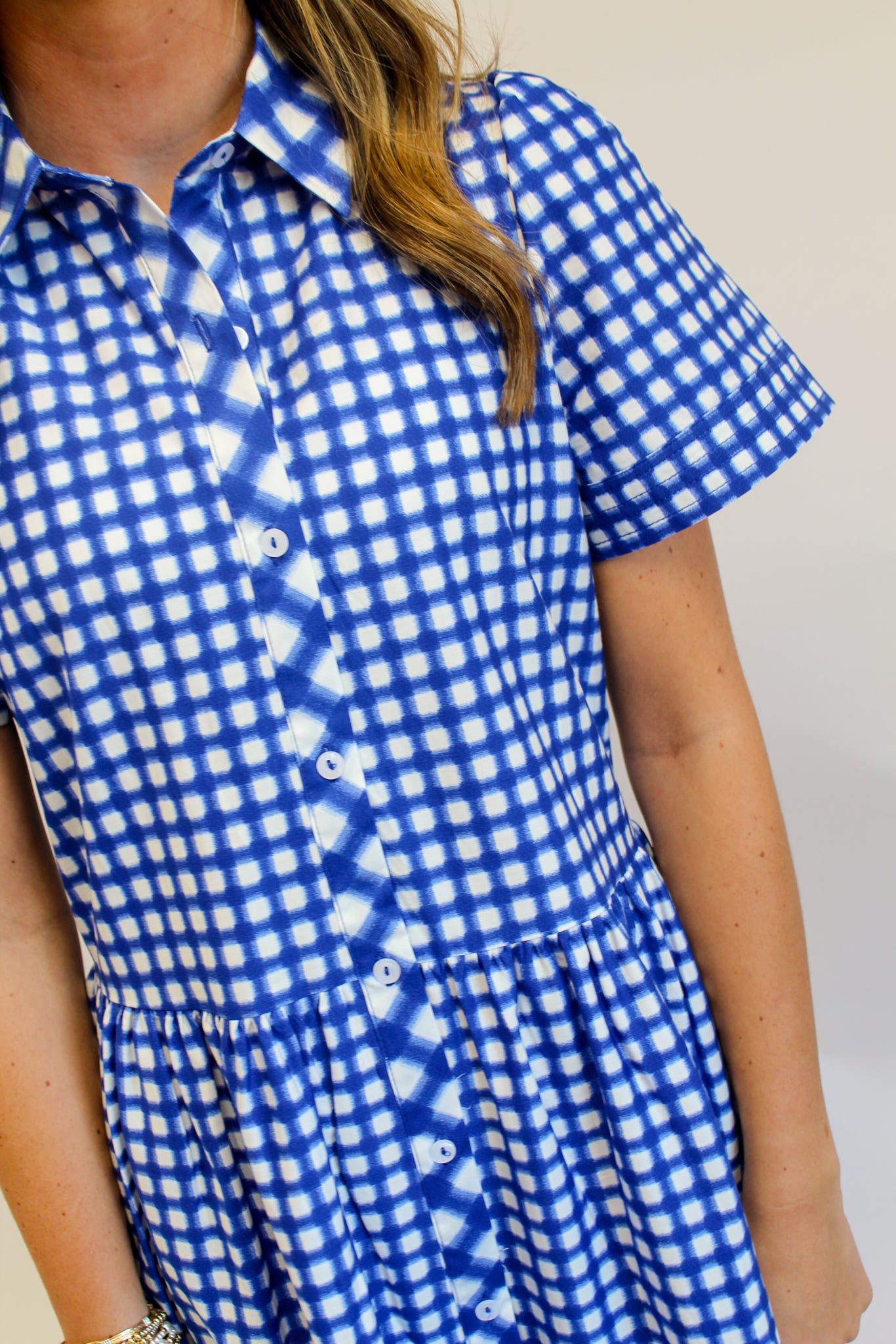 Dress Jema Gingham Mix Navy