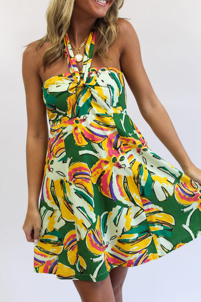 Calypso Mostera Halter Mini Dress