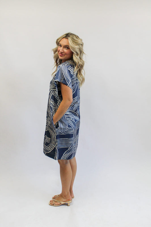 Dixie Deep Blue Mini Dress