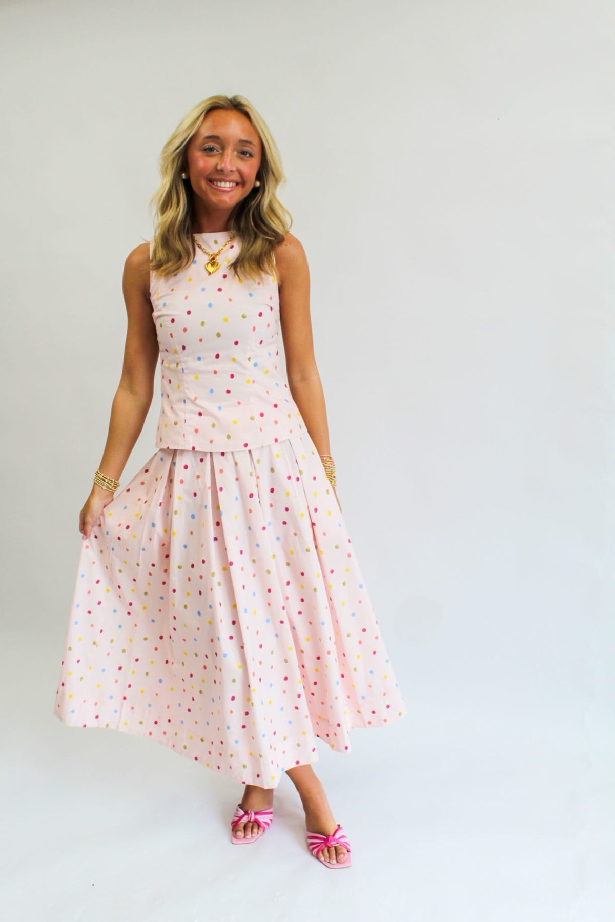 Pink Rainbow Paradise Polka Dot Set