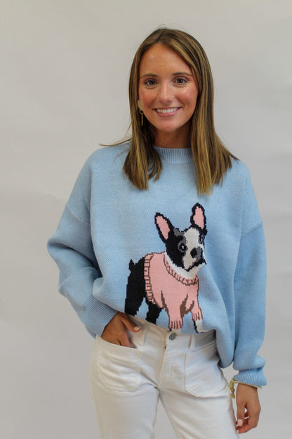 French Bulldog Graphic Oversized Sweater