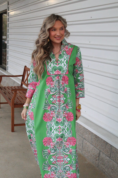 Jade Garden Deb Long Dress and Add on Obi Sash Option