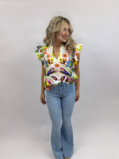 High Waisted Light Wash Stretch Bell Bottoms