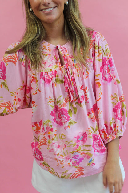 Painted Peonies Top