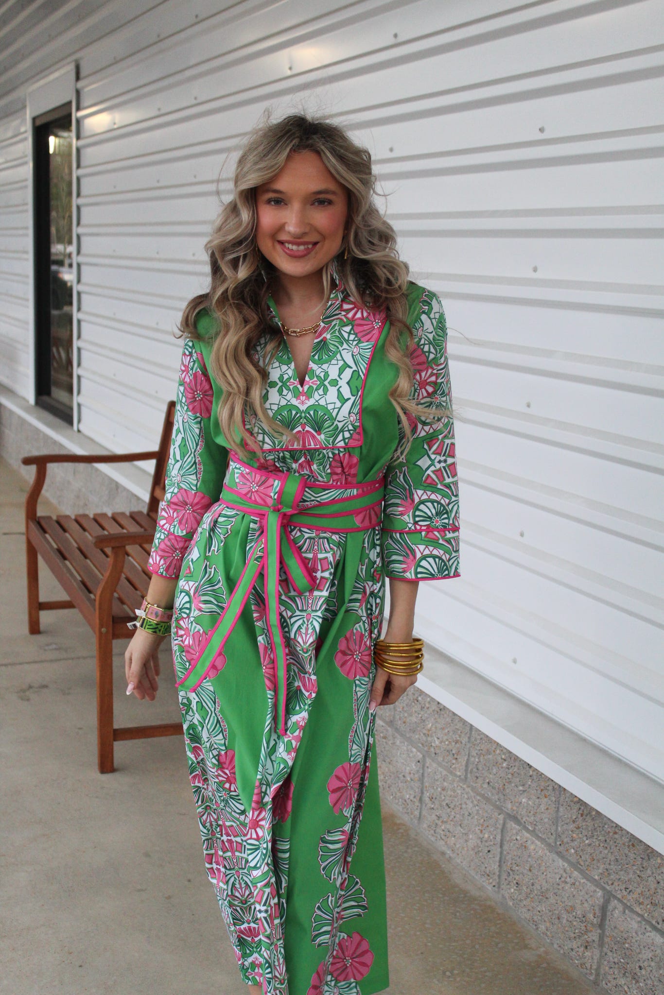Jade Garden Deb Long Dress and Add on Obi Sash Option