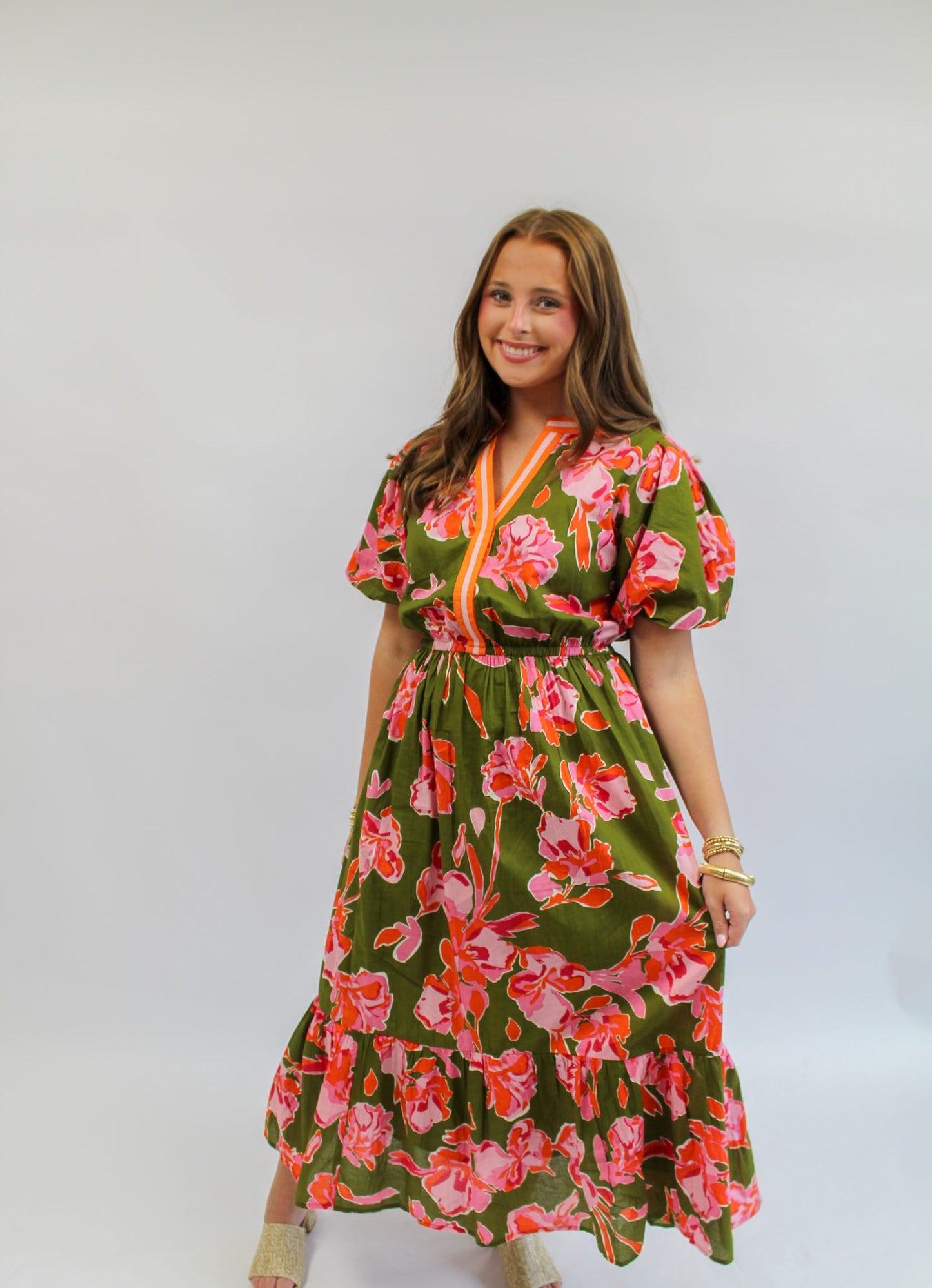 Farah Puff Sleeve Floral Dress