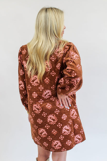 Gypsy Garden Dress- Brown