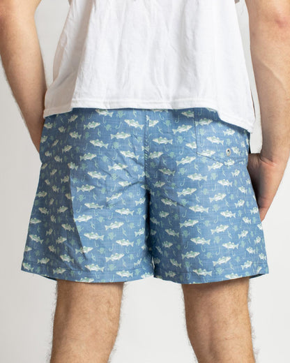 Men's Angler Swim Trunks Blue/Aqua