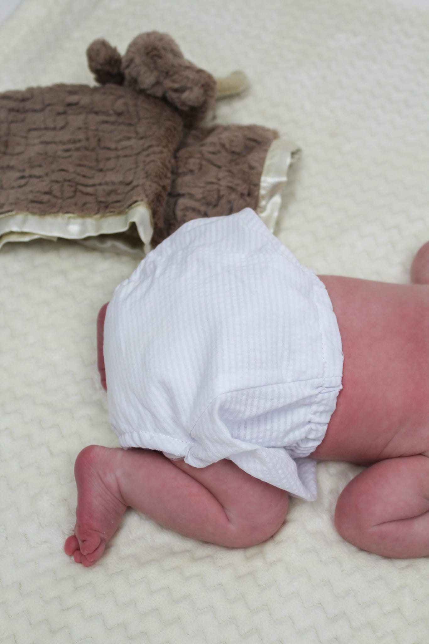 White Seersucker Bloomers 0-6M