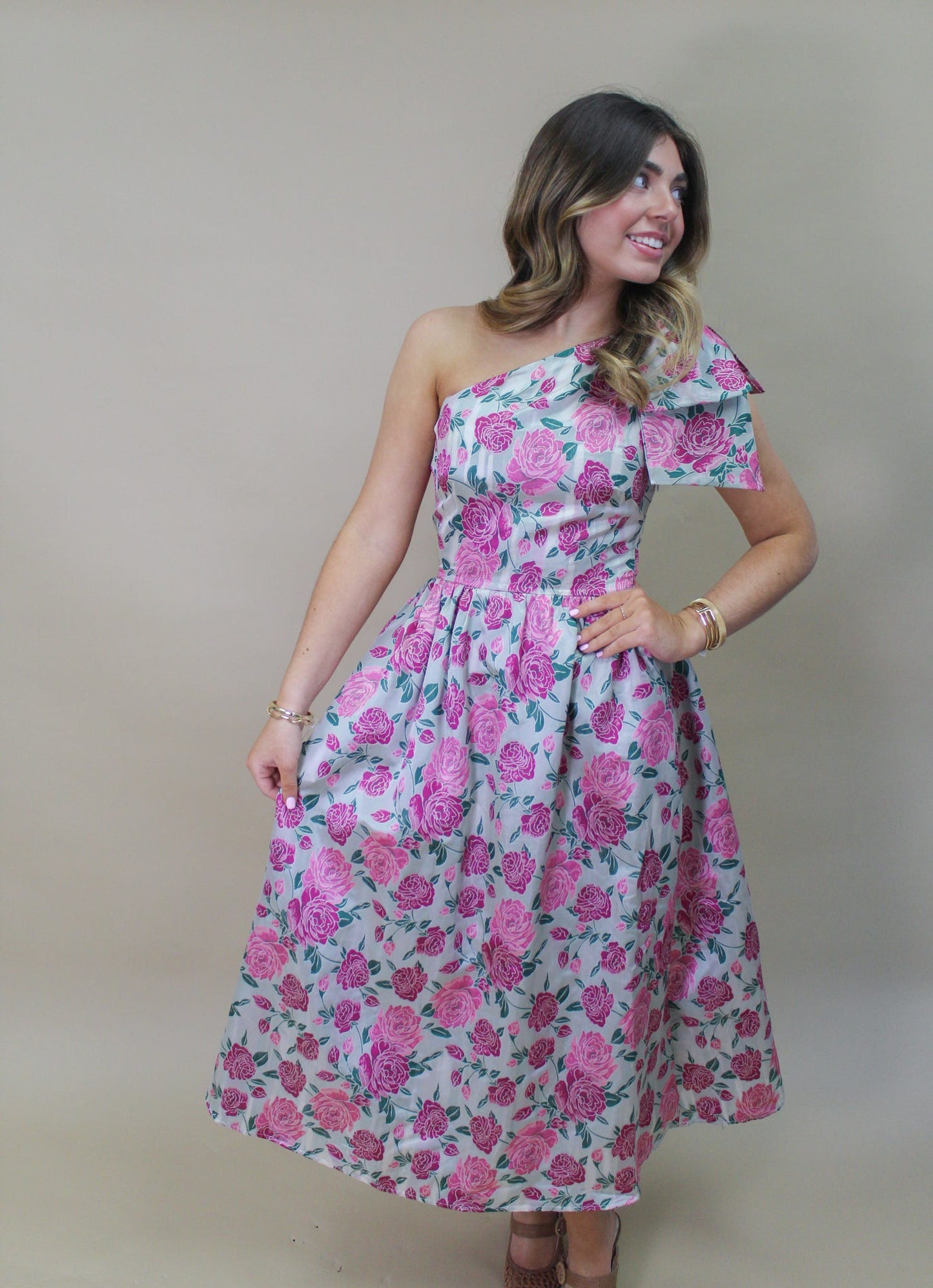 Miller Jacquard Bow Mini Dress