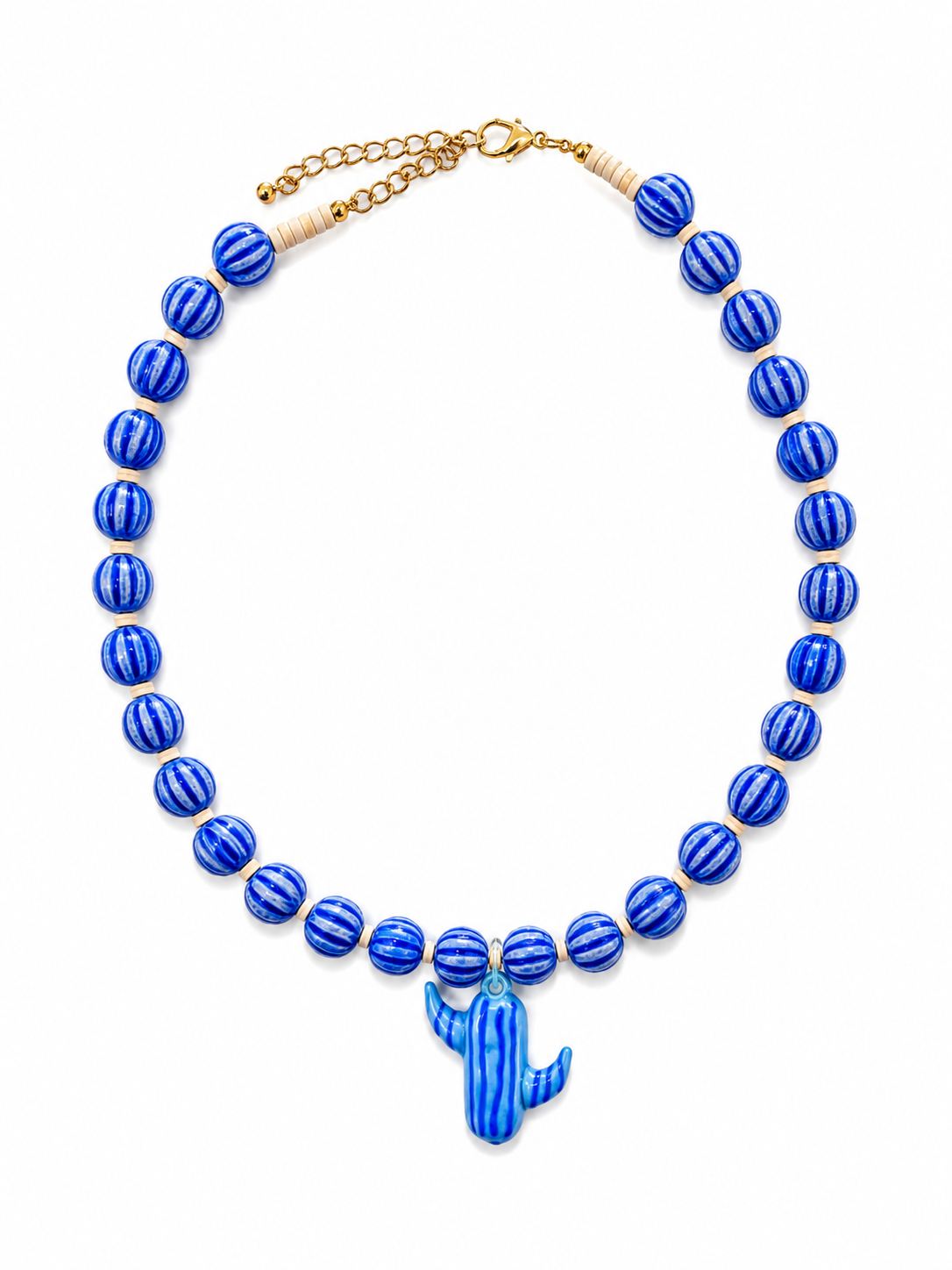 Multi Beaded Necklace with Charm