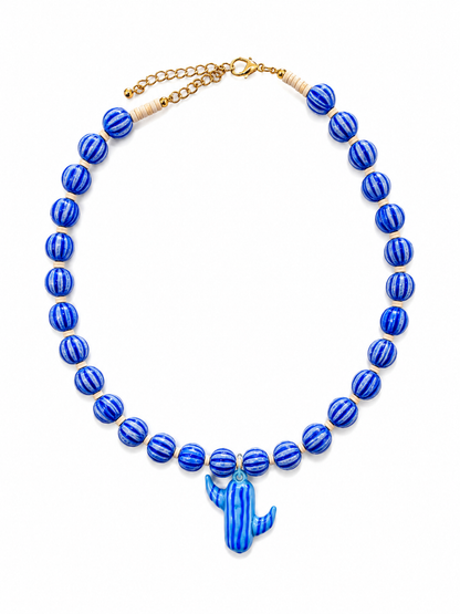 Multi Beaded Necklace with Charm